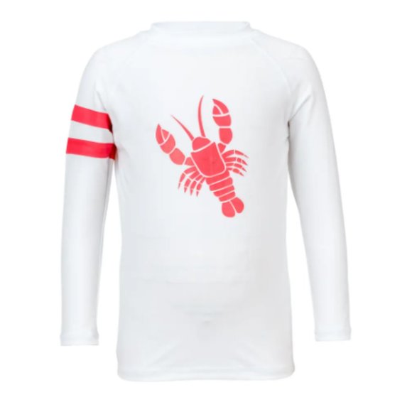 🌼Snapper Rock Lobster Rashguard Top Size 6-9 Months White & Red - Picture 1 of 5